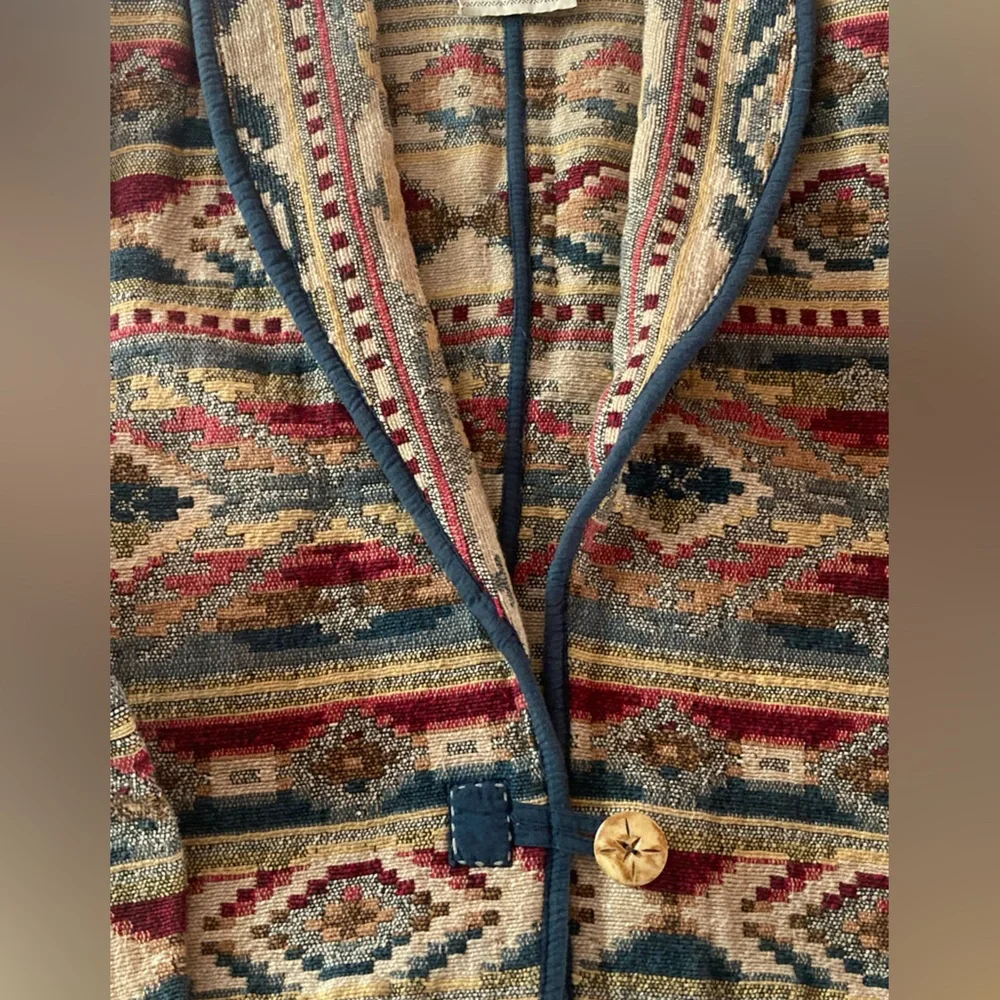 Flashback Women’s SZ L Blazer Southwestern design 100% cotton